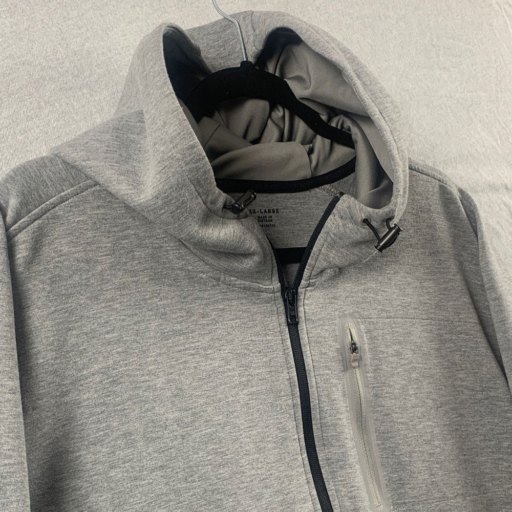 VRST | XXL Men CASUAL PERFORMACE FULL ZIP HOODED SWEATSHIRT  | GREY HOODIE